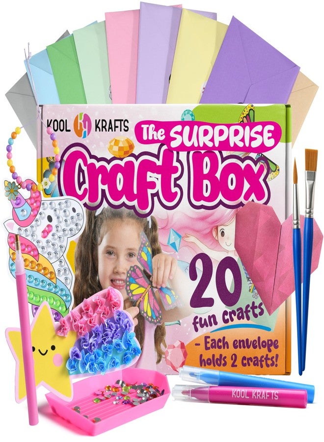 KOOL KRAFTS 20 Arts & Crafts Kit for Girls - The Surprise Craft Box, All-Inclusive DIY Craft Set with 20 Fun Projects, Individually Packaged, Easy Step-by-Step Instructions, Creative Activity Gift for Kids - Image 1